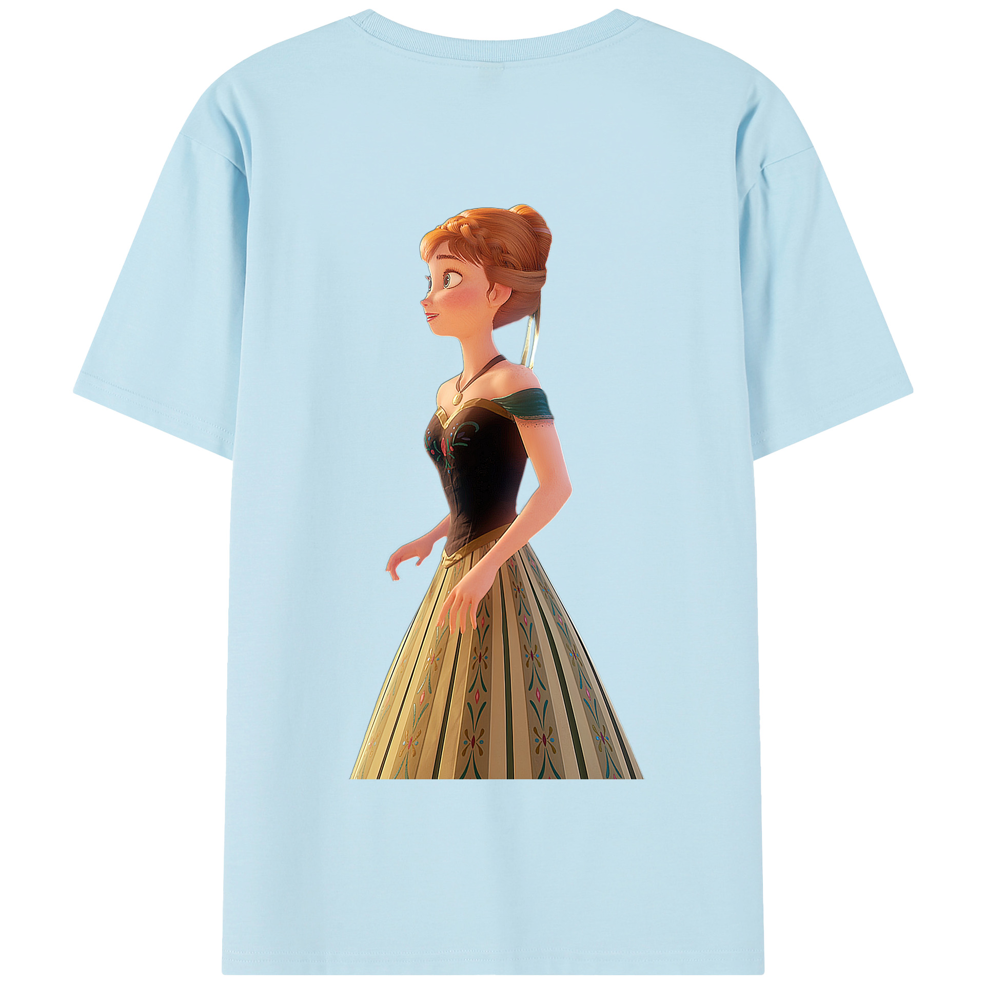 （画像用） アナと雪の女王 アンナ エルサ Frozen Anna Elsa 綿100％半袖Tシャツ（背面プリント）